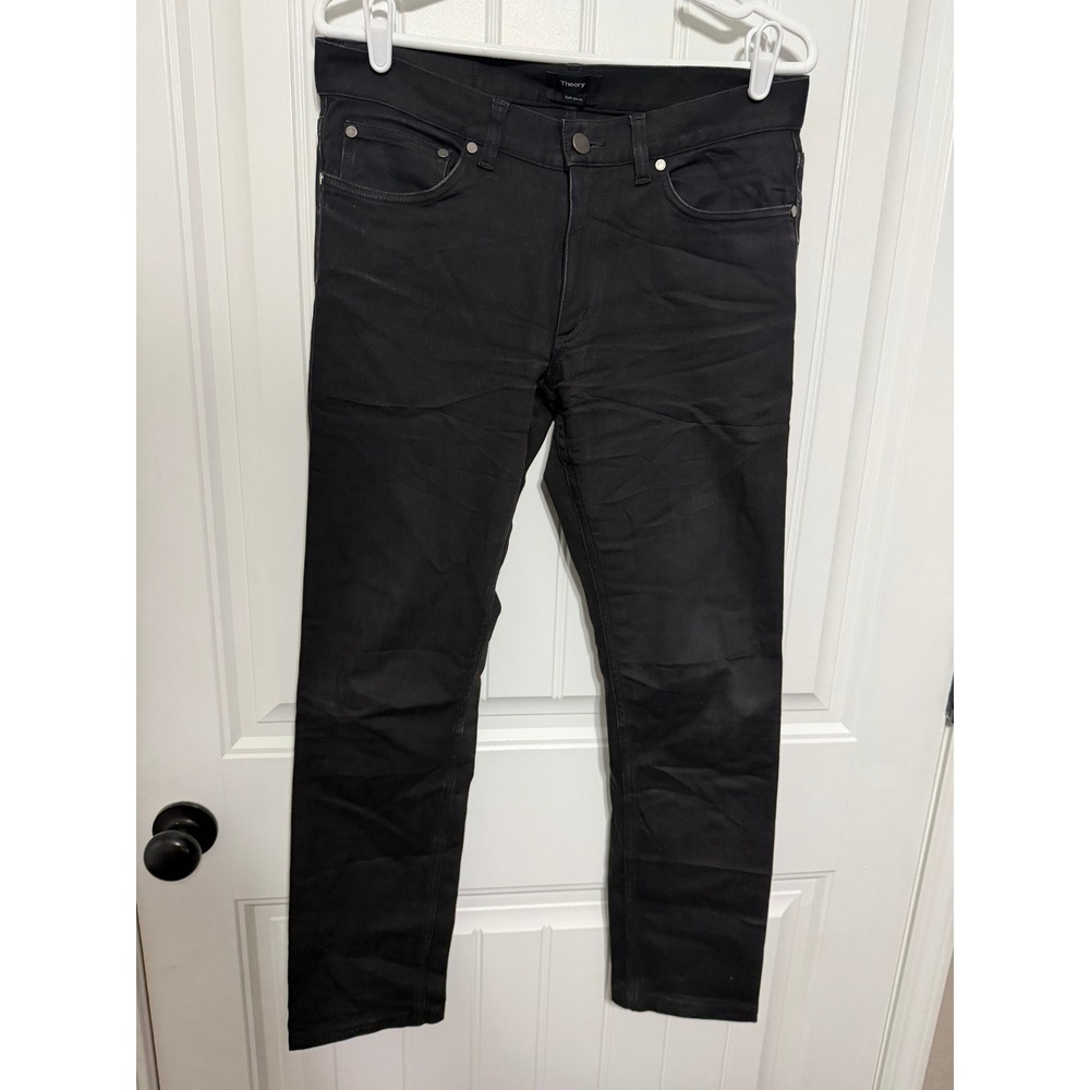 Theory Pants Mens 31 Raffi Slim Fit Black 5-Pocket Solid Luxury EUC